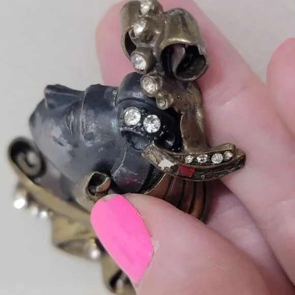 Unsigned‎ 1941 Black Starr & Gorham Glamour Head Showgirl Pin Brooch RARE READ